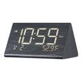Digital Alarm Clock, Wooden Desk Clock With Dual Alarm, USB Port, Snooze, Night Light, Voice Control, Adjustable Volume, Bedside Desktop Clock With Charger For Bedroom, Kitchen, Office, Black
