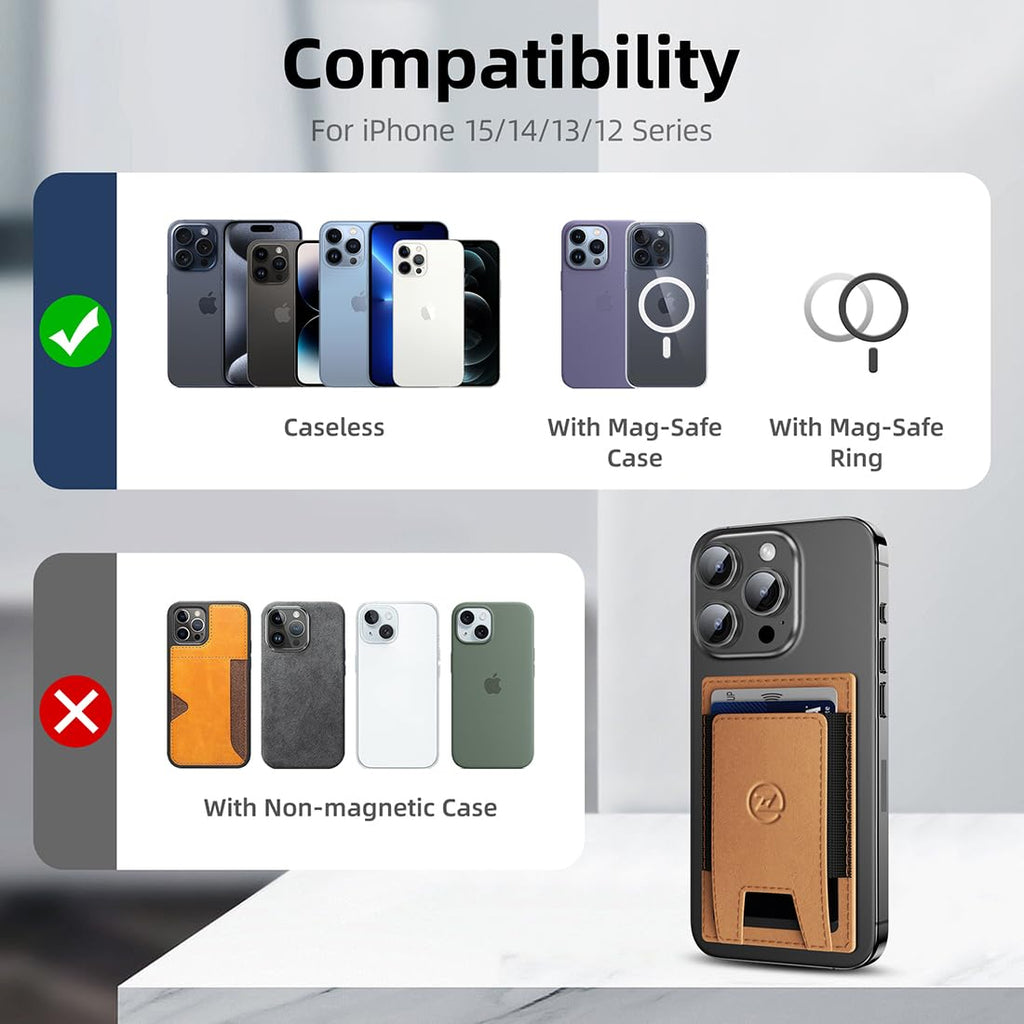 Wallet For Men, 2 In 1 Smart Wallet With Up Card Holder,RFID Blocking Minimalist Leather Wallet Slim Magsafe Wallet